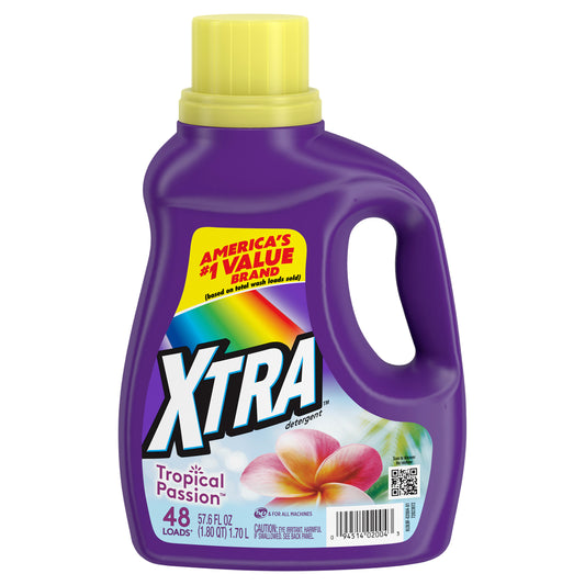 XTRA Tropical Passion, 48 Loads Liquid Laundry Detergent, 57.6 Fl oz