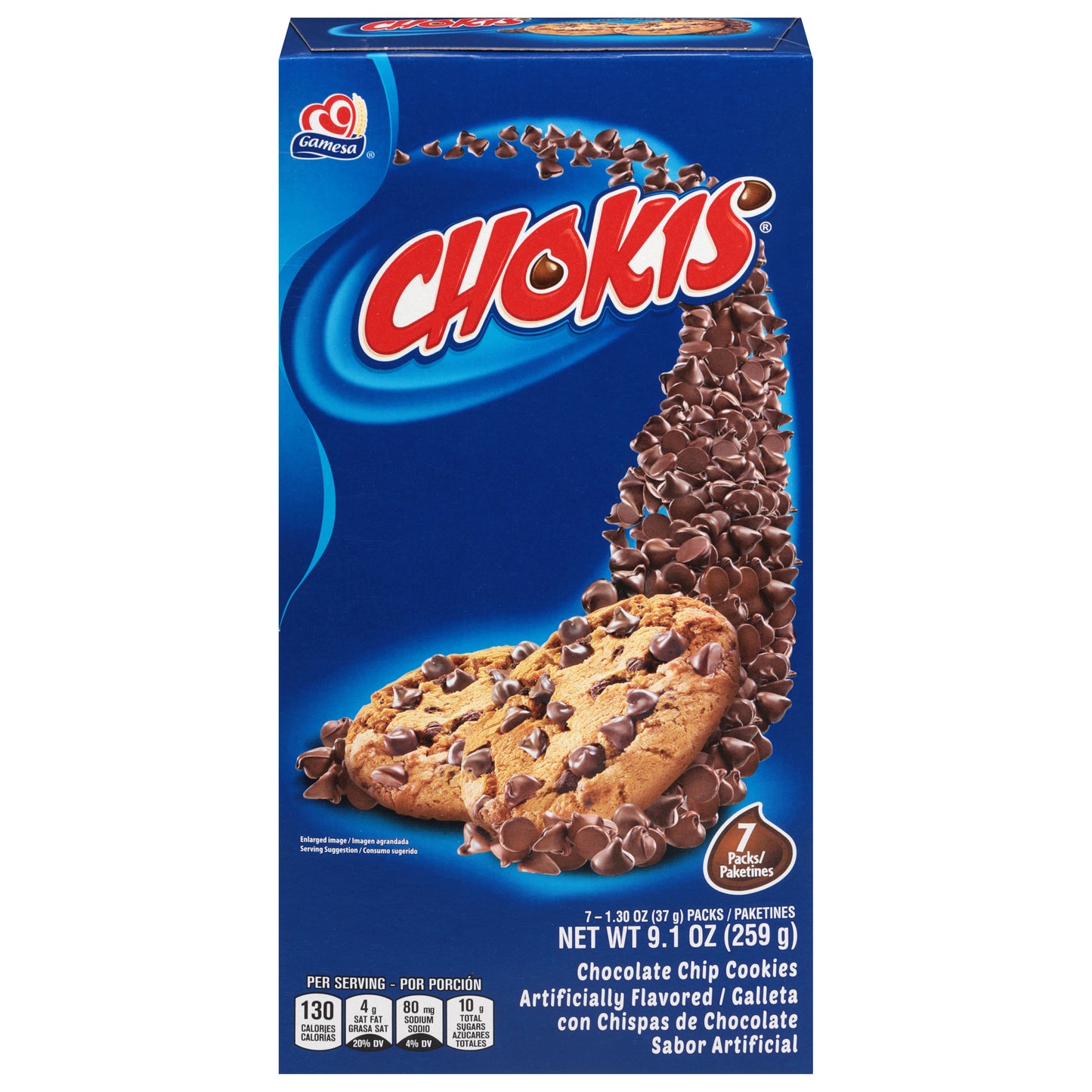 Gamesa Chokis Chocolate Chip Cookies 7 - 1.30 oz Packs