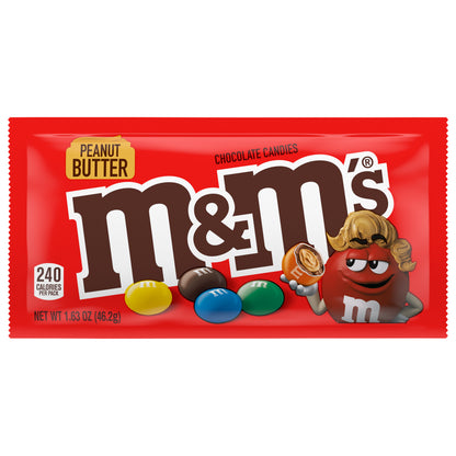 M&M'S Peanut Butter Milk Chocolate Candy, Full Size, 1.63 oz Bag