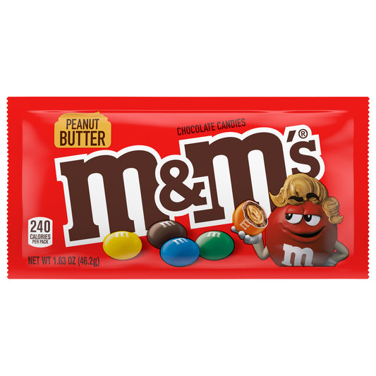 M&M'S Peanut Butter Milk Chocolate Candy, Full Size, 1.63 oz Bag