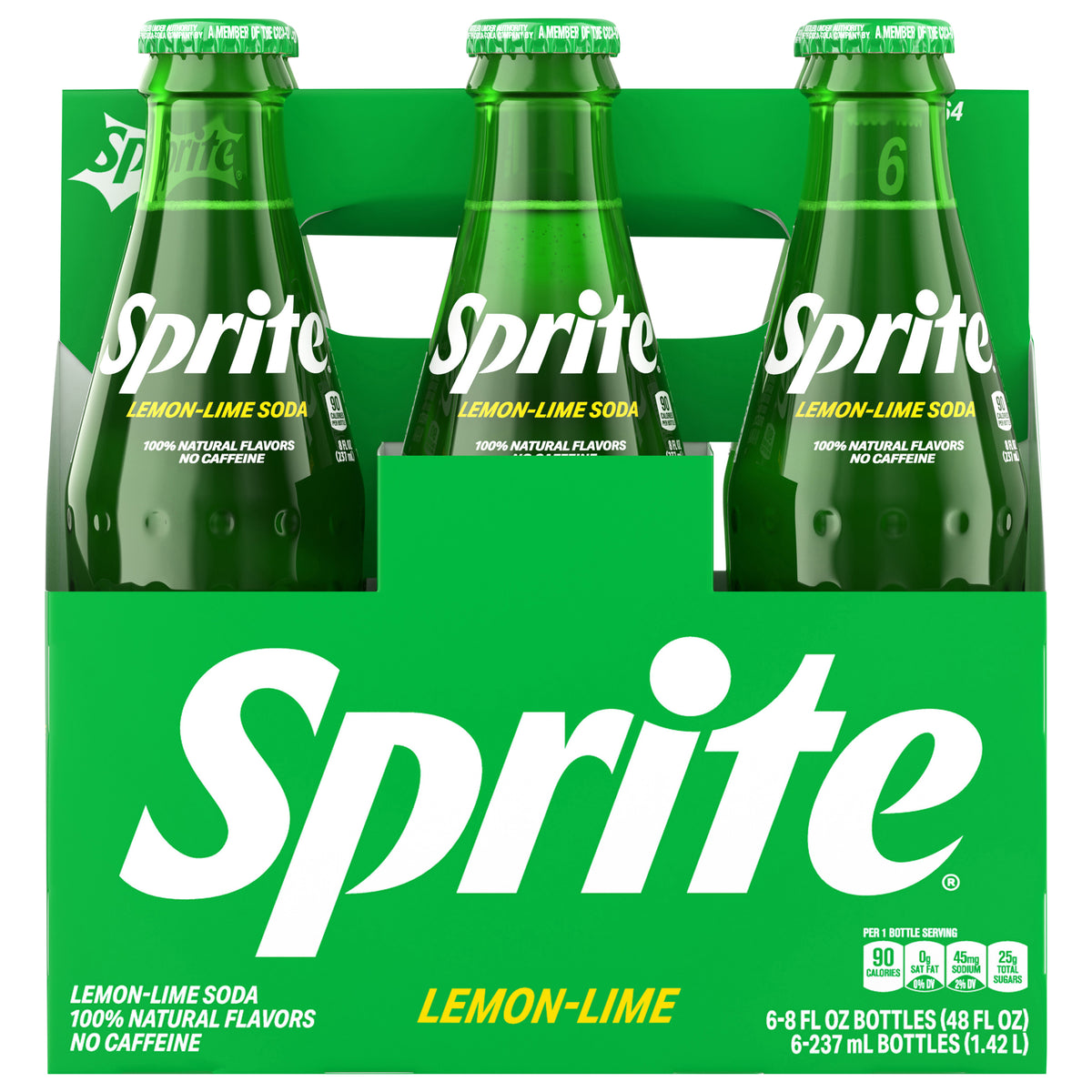 Botellas de vidrio Sprite, 8 onzas líquidas, paquete de 6