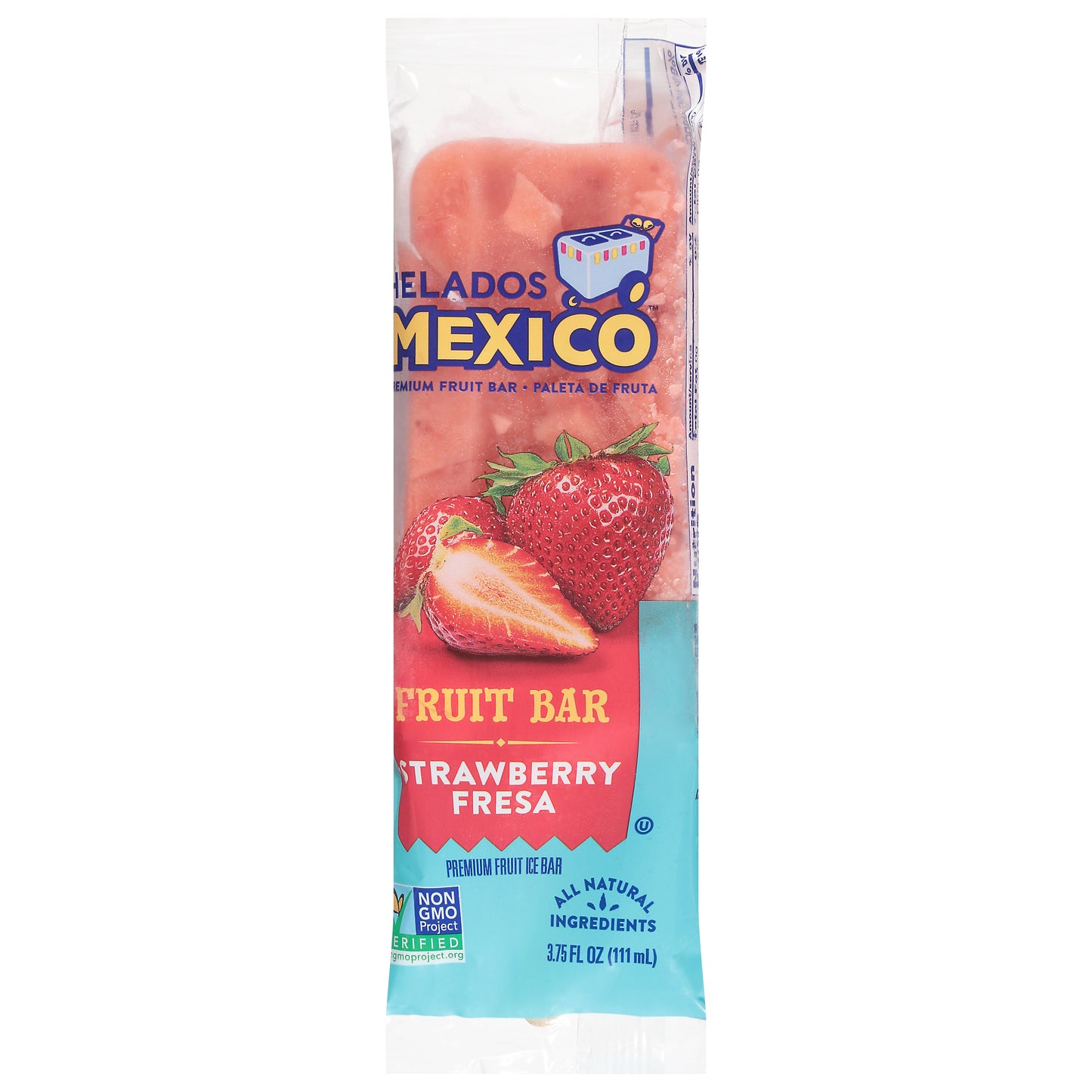 Helados Mexico Premium Strawberry Fruit Ice Bar 3.75 fl oz