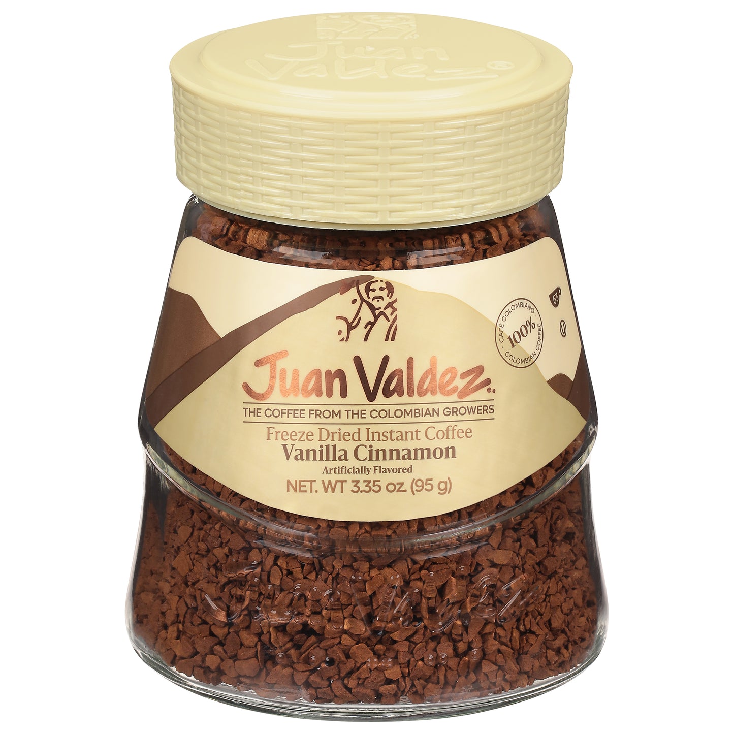 Café instantáneo liofilizado de vainilla y canela Juan Valdez, 3.35 oz