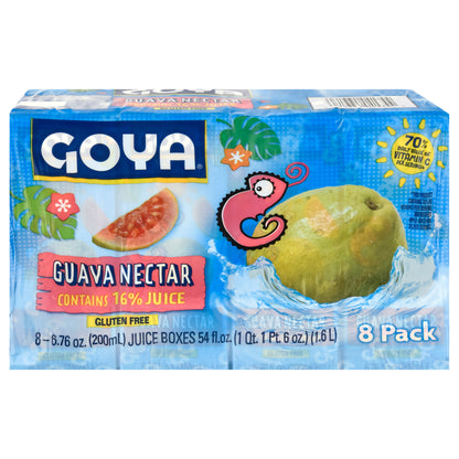 Néctar de guayaba Goya - 8 cajas de jugo de 6.76 oz