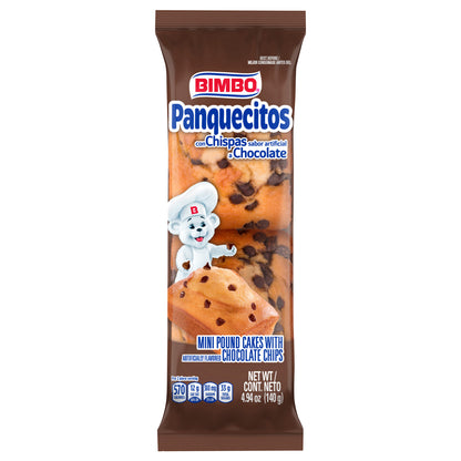 Bimbo Panquecitos Chocolate Chip Mini Pound Cakes, Twin Pack, 2  count, 4.94 oz