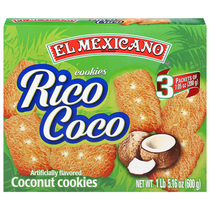 El Mexicano Coconut Cookies 3 - 7.05 oz Packets