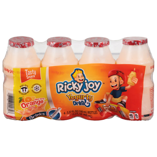 Ricky Joy Tasty Snack Orange Flavor Yogurty Drink 4 - 3.37 fl oz Bottles