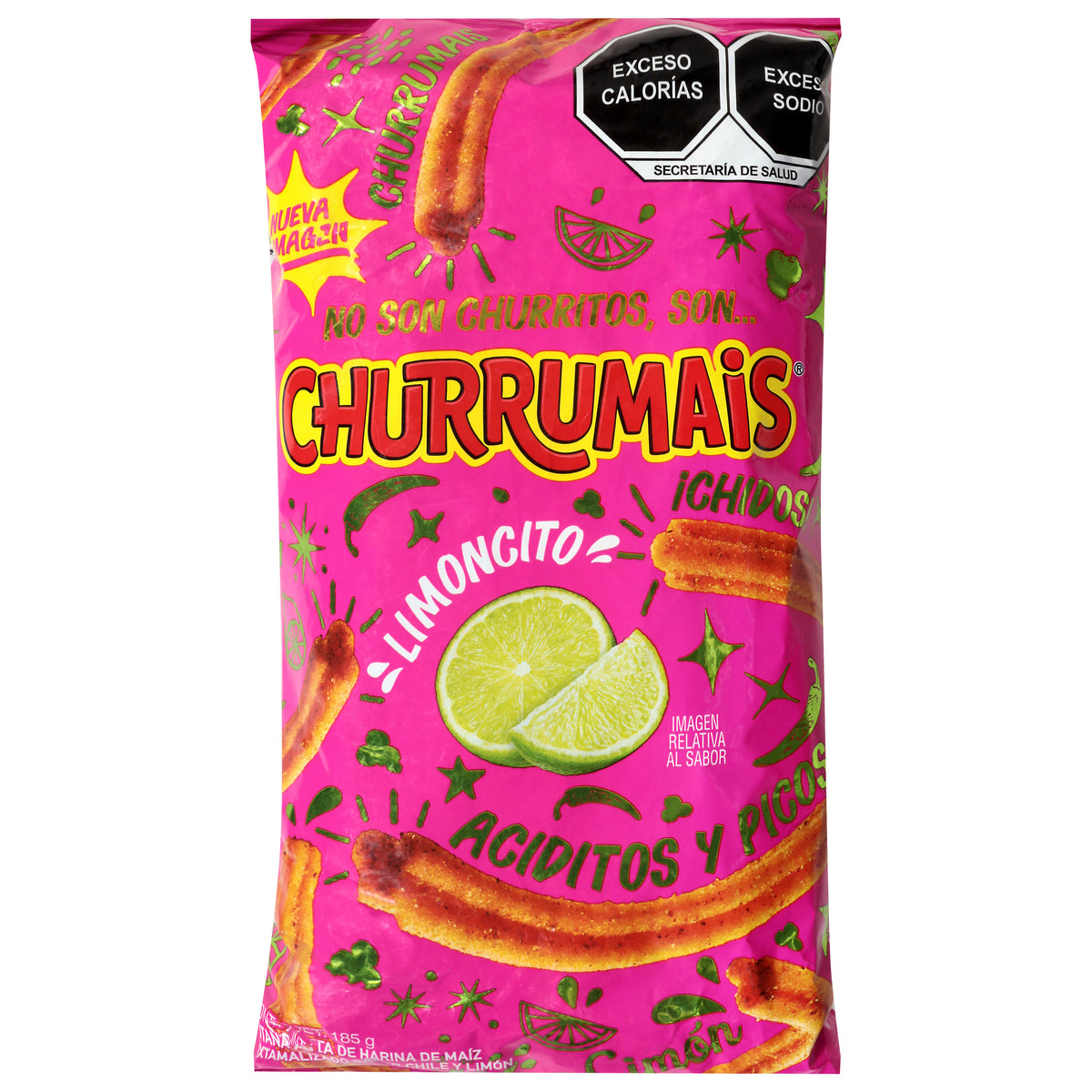 Churrumais Lemon and Chili Flavor Corn Strips 6.53 oz
