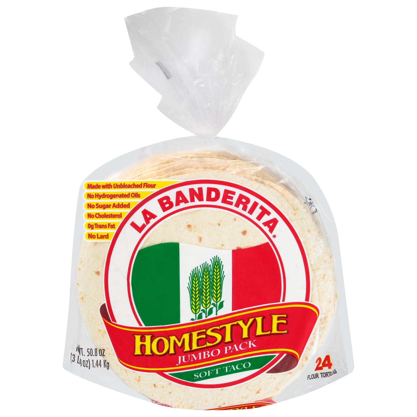 La Banderita Jumbo Pack Homestyle Soft Taco Flour Tortillas 24 ea