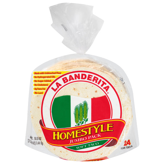La Banderita Jumbo Pack Homestyle Soft Taco Flour Tortillas 24 ea