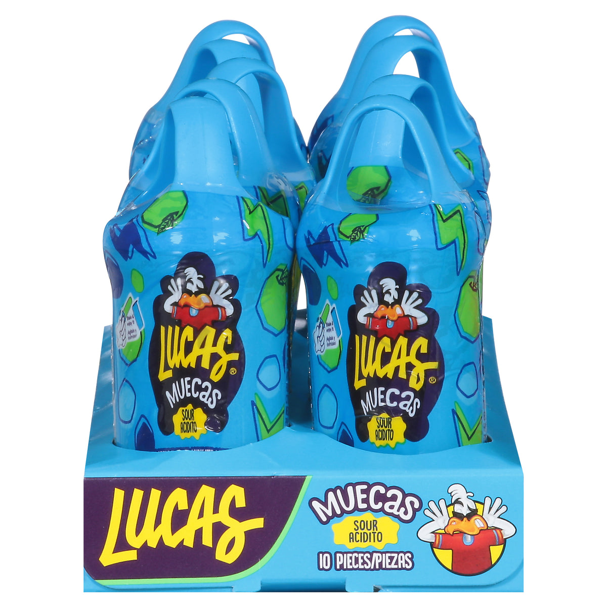 Piruletas de manzana verde ácidas Lucas, paquete de 10, 10 unidades