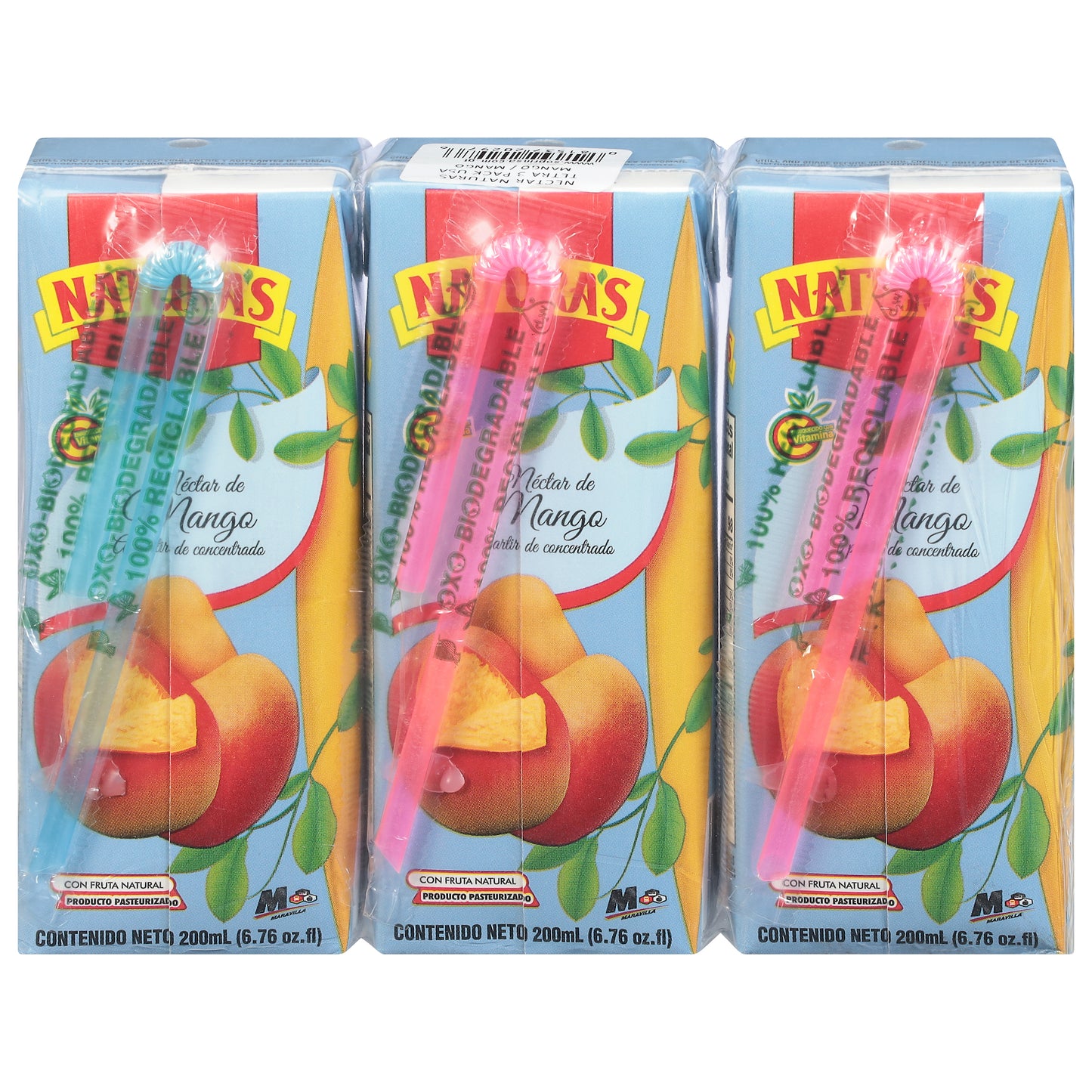 Natura's Mango Nectar Juice 3 - 200 ml Cartons