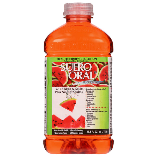 Suero Oral Watermelon Flavor Oral Electrolyte Solution 33.8 fl oz
