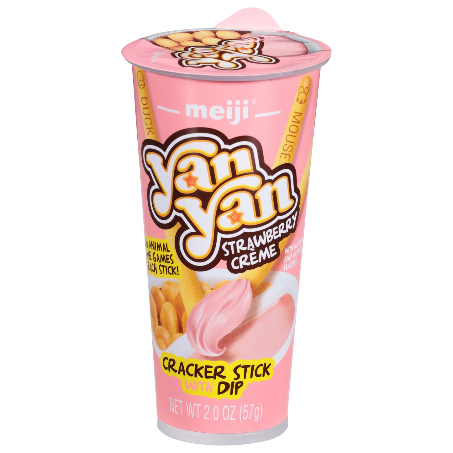 Meiji Yan Yan Strawberry Creme Cracker Stick with Dip 2.0 oz