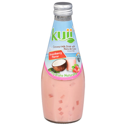 Kuii Strawberry Flavor Coconut Milk Drink with Nata de Coco 9.8 fl oz