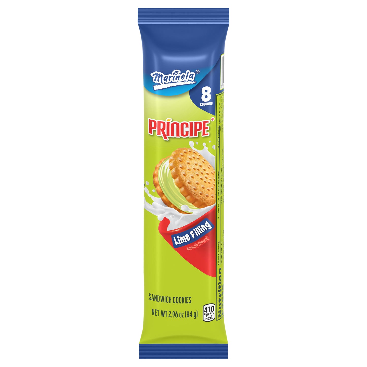 Marinela Principe Lime Flavored Sandwich Cookies, 8 count, 2.96 oz