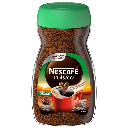 Nescafe Clasico Dark Roast Decaffeinated Instant Coffee 7 oz