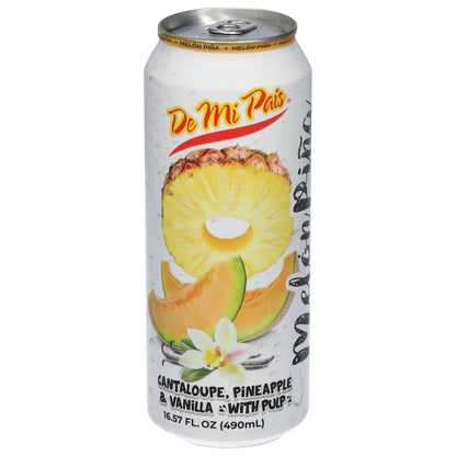 De Mi Pais Cantaloupe, Pineapple & Vanilla Juice with Pulp 16.57 fl oz