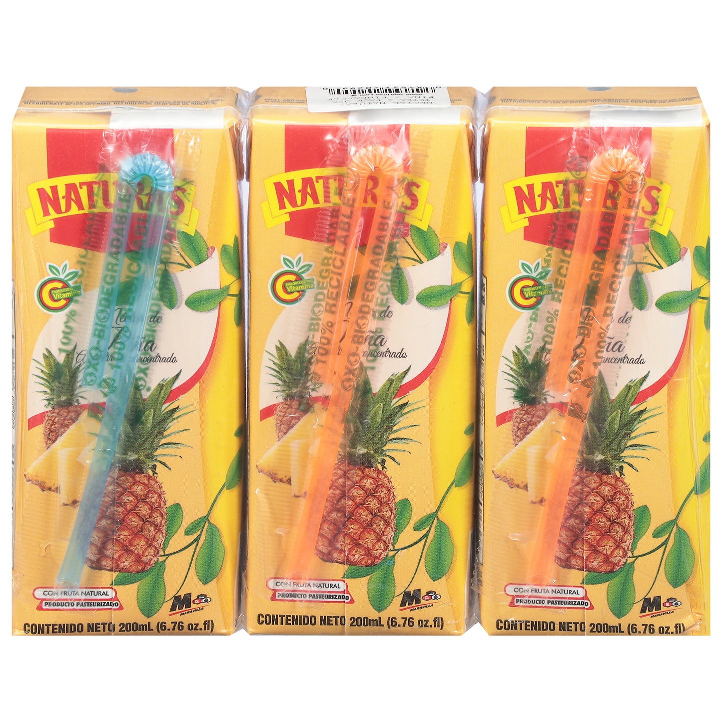 Natura's Pineapple Nectar Juice 3 - 200 ml Cartons