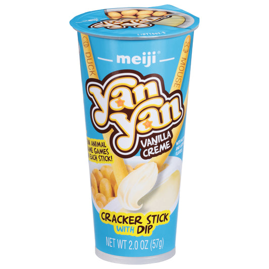 Meiji Yan Yan Vanilla Creme Cracker Stick with Dip 2.0 oz