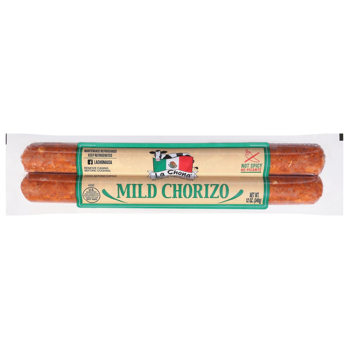 La Chona Mild Chorizo 12 oz