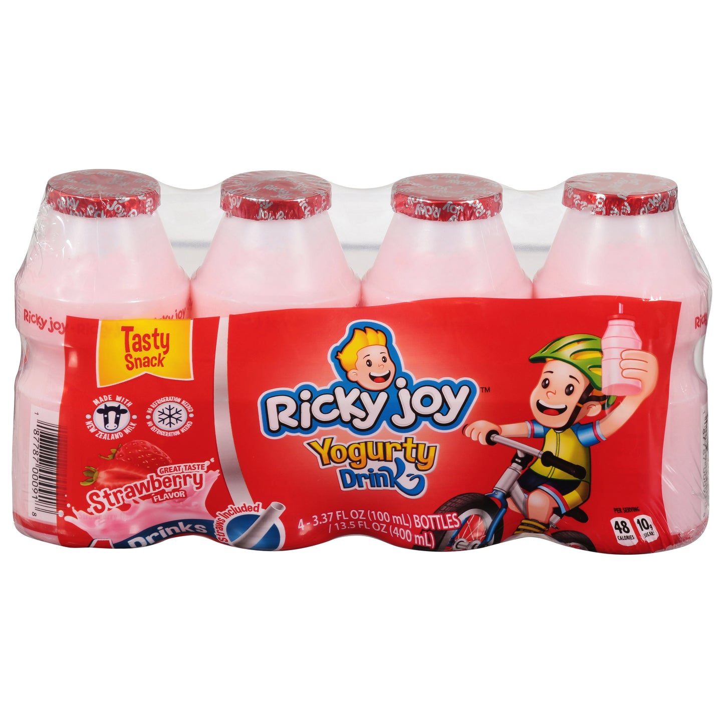 Ricky Joy Tasty Snack Strawberry Flavor Yogurty Drink 4 - 3.37 fl oz Bottles