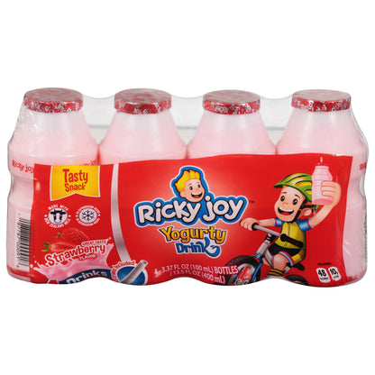 Ricky Joy Tasty Snack Strawberry Flavor Yogurty Drink 4 - 3.37 fl oz Bottles