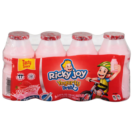 Ricky Joy Tasty Snack Strawberry Flavor Yogurty Drink 4 - 3.37 fl oz Bottles