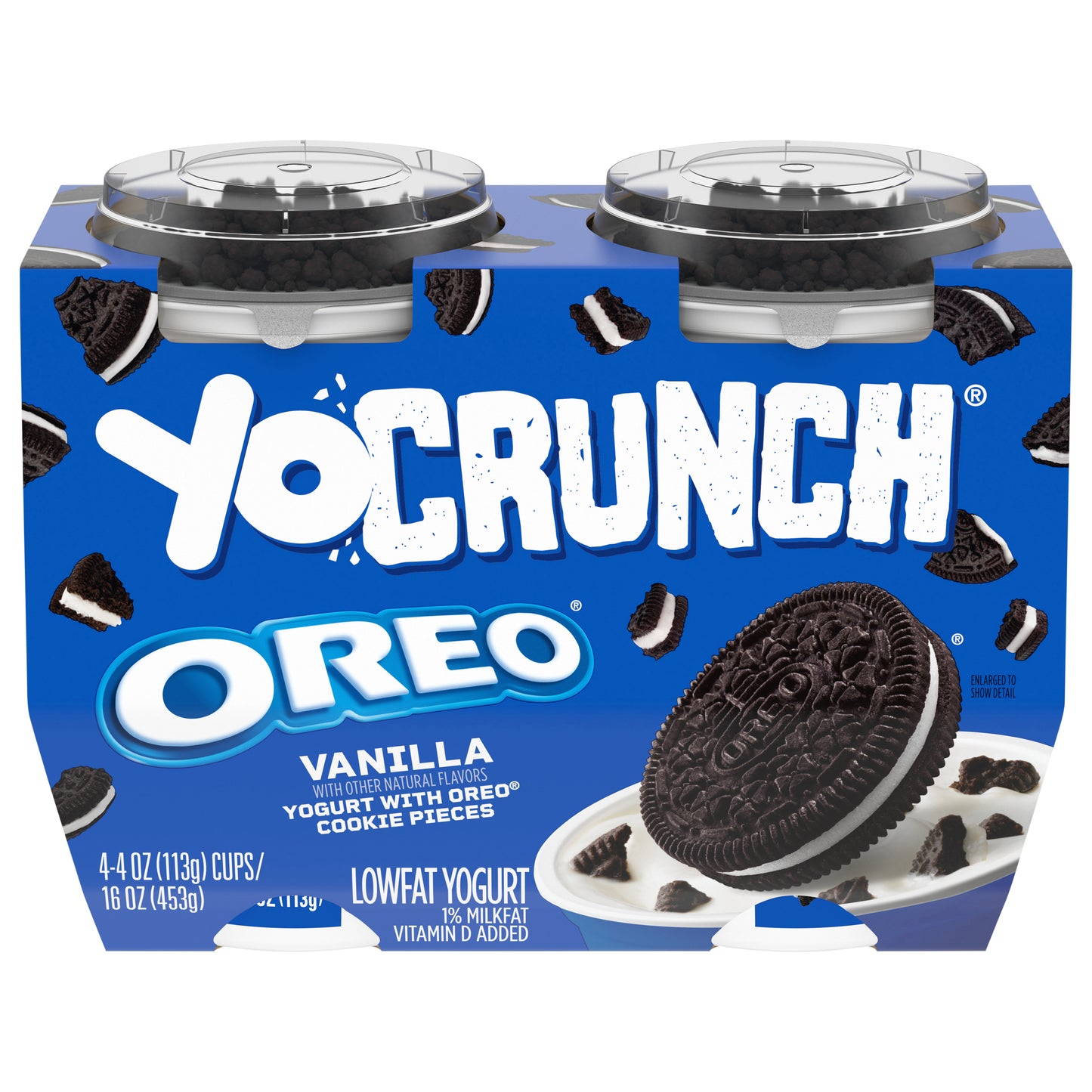 YoCrunch Low Fat Vanilla with OREO Yogurt, 4 Oz. Cups, 4 Count