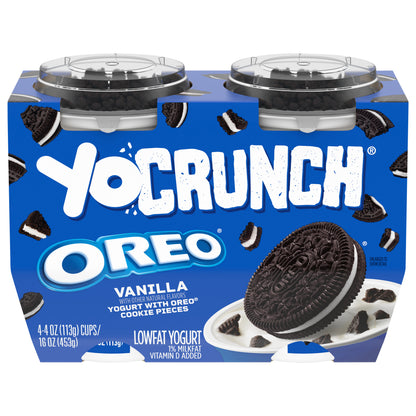 YoCrunch Low Fat Vanilla with OREO Yogurt, 4 Oz. Cups, 4 Count