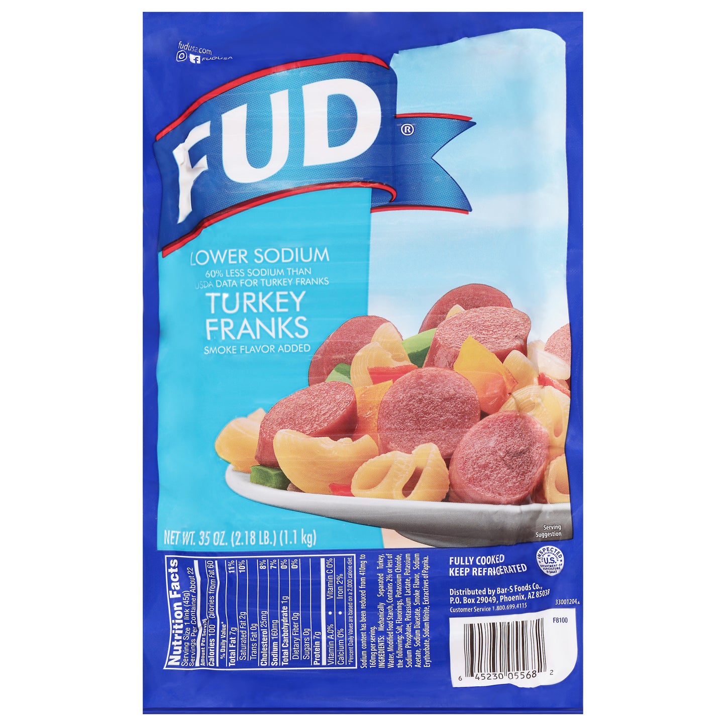 FUD Lower Sodium Turkey Franks 35 oz