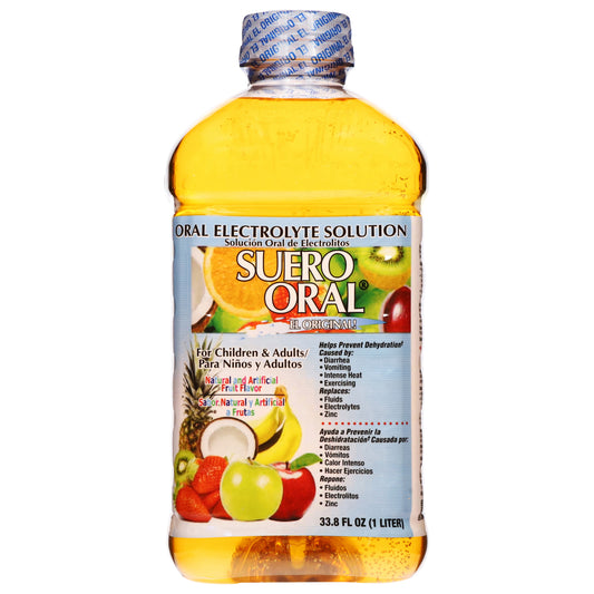 Suero Oral Fruit Flavor Oral Electrolyte Solution 33.8 fl oz