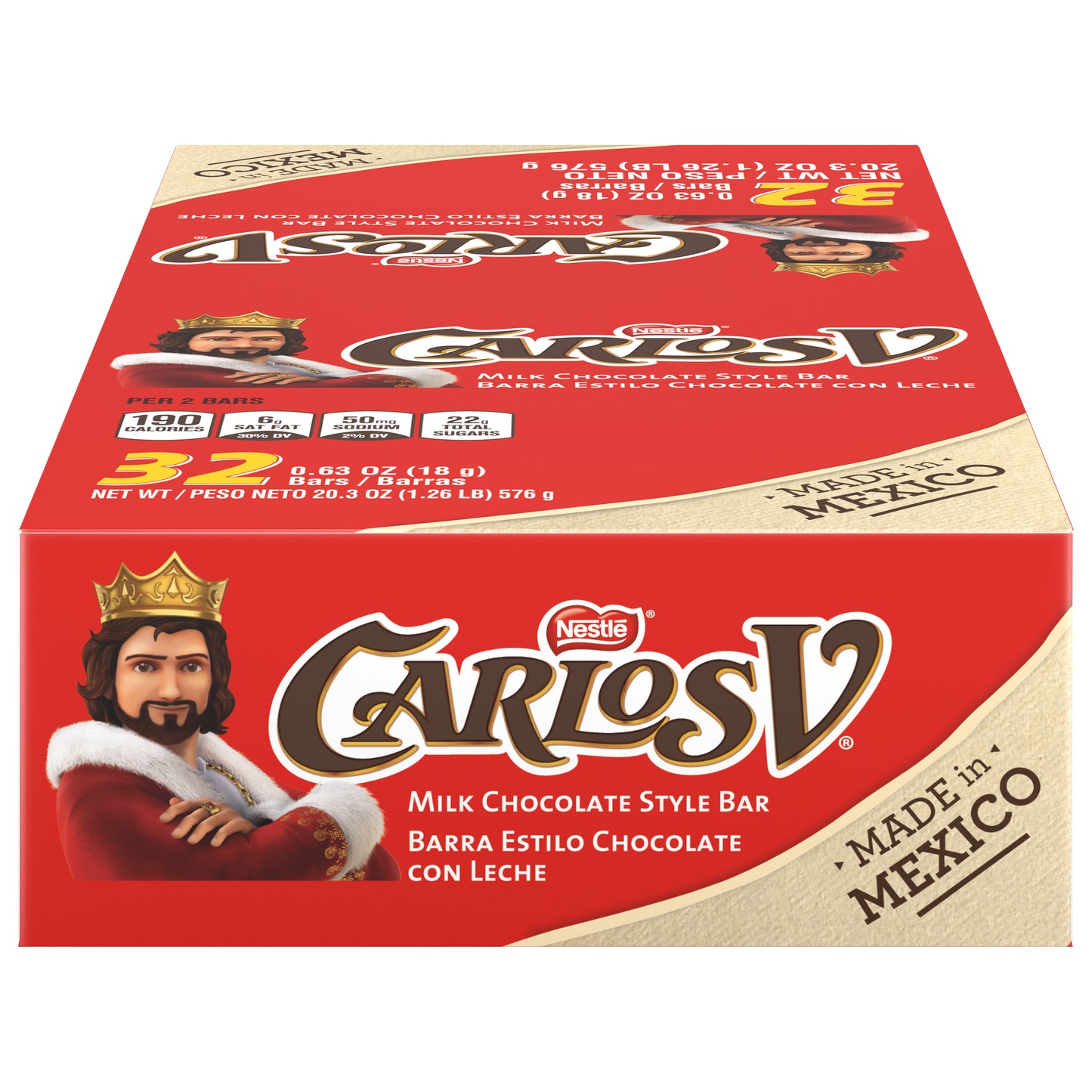 Carlos V Carlosv Tableta de Chocolate con Leche 32 - 0.63 oz c/u