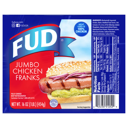 FUD Jumbo Chicken Franks 16 oz.