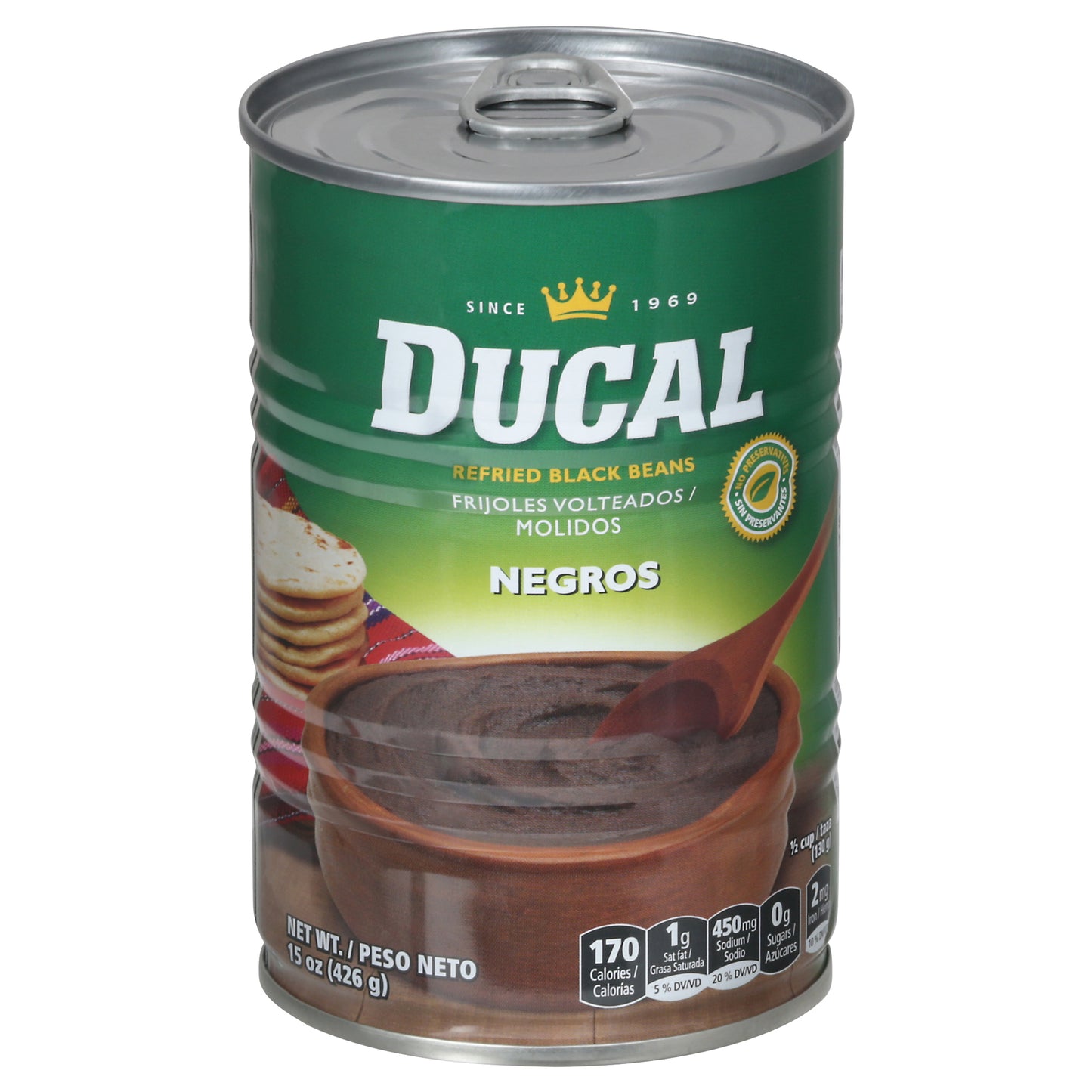 Ducal Refried Black Beans 15 oz