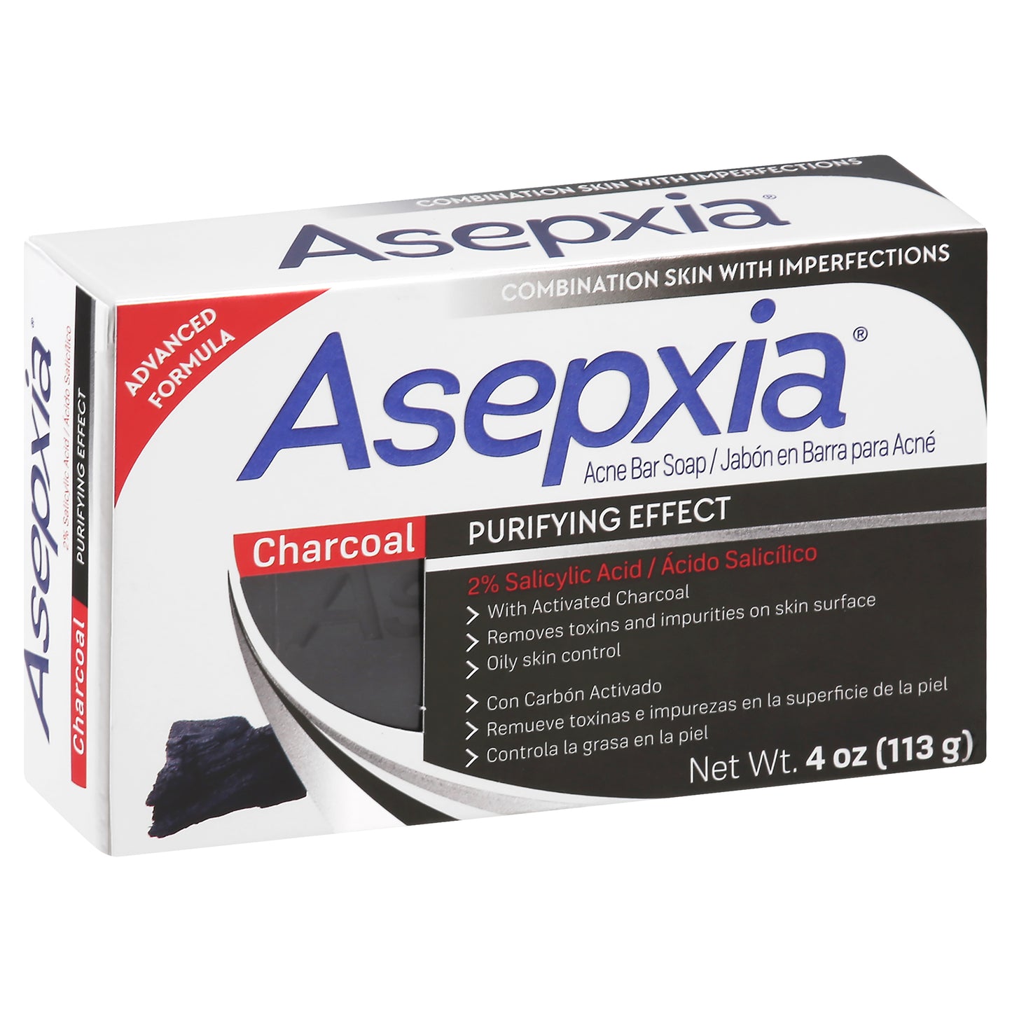 Asepxia Charcoal Acne Bar Soap 4 oz