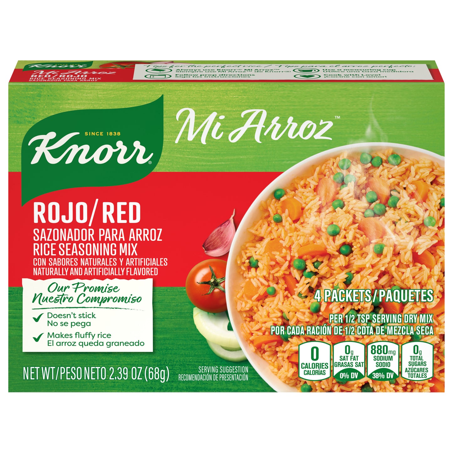 Knorr Rice Seasoning Mix Rojo/Red, 2.39 oz, 4 Count