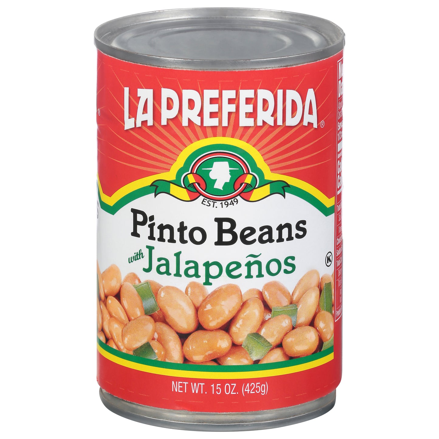 La Preferida Pinto Beans with Jalapenos 15 oz Can