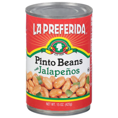 La Preferida Pinto Beans with Jalapenos 15 oz Can