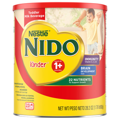 Nestlé NIDO Kinder Toddler Milk Beverage Powder Mix, 1 + Years, 23 Servings per Container, 276 Total Servings, 12 Pack
