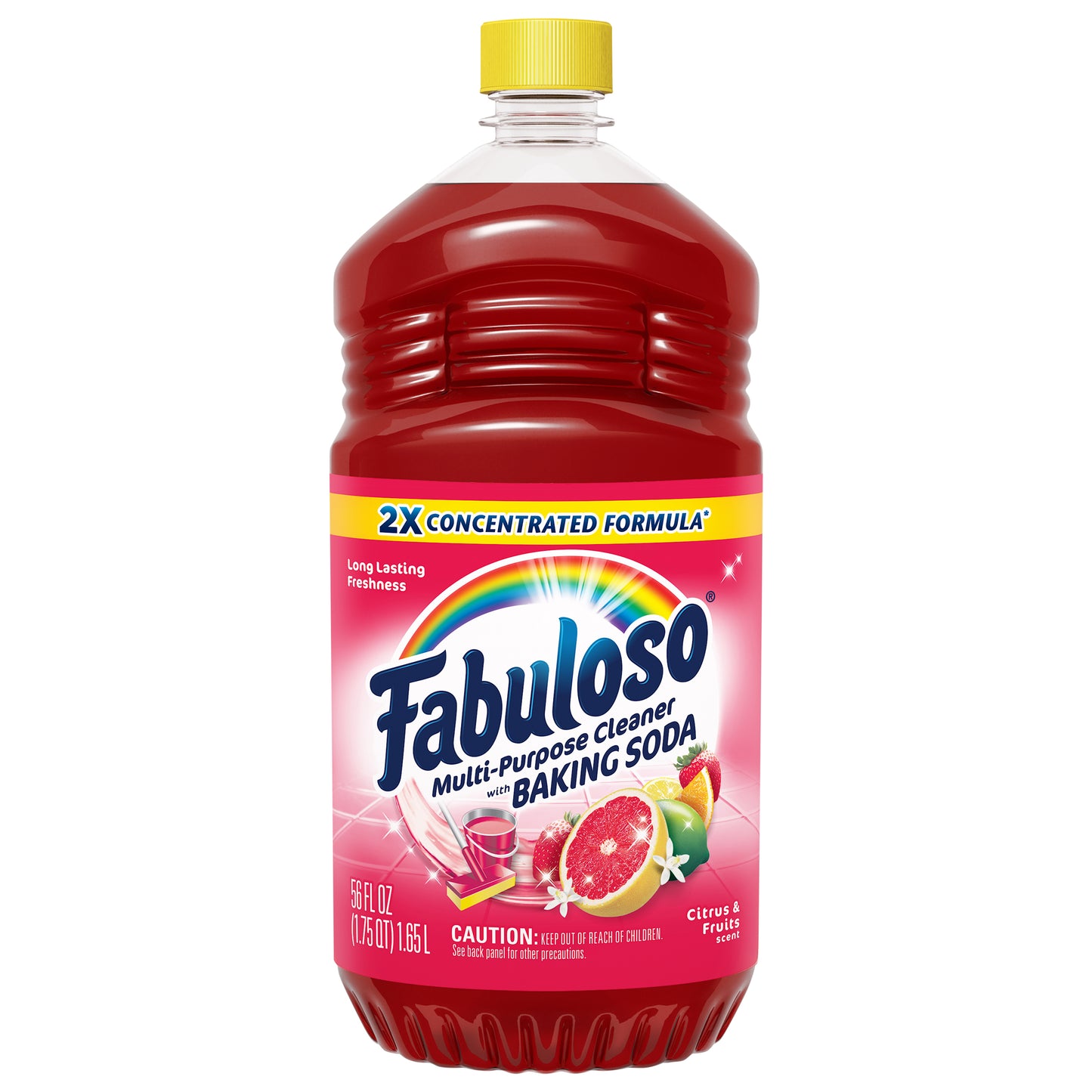 Fabuloso Multi-Purpose Cleaner, 2X Concentrated Formula, Citrus & Fruits with Baking Soda, 56 Oz.