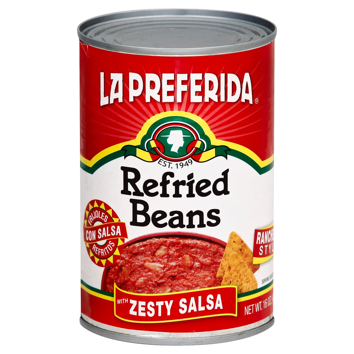 La Preferida Refried Beans 16 oz - Zesty Salsa