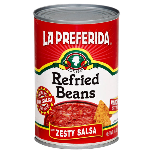 La Preferida Refried Beans 16 oz - Zesty Salsa