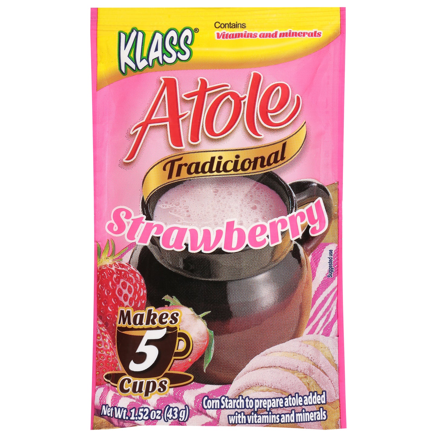 Klass Atole Tradicional Strawberry Drink Mix 1.52 oz
