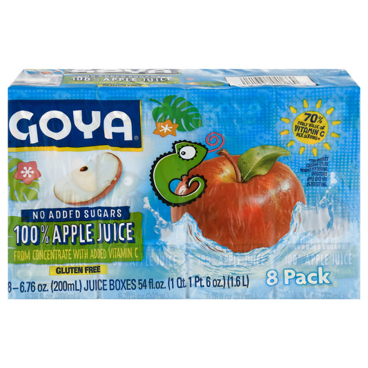 Goya Zumo de Manzana sin Azúcares Añadidos 8 Cajas de 6.76 oz