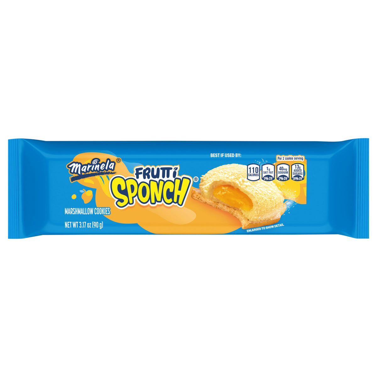 Marinela Fruti Sponch Mango (Individual) Marshmallow Cookies, 6 count, 3.17 oz