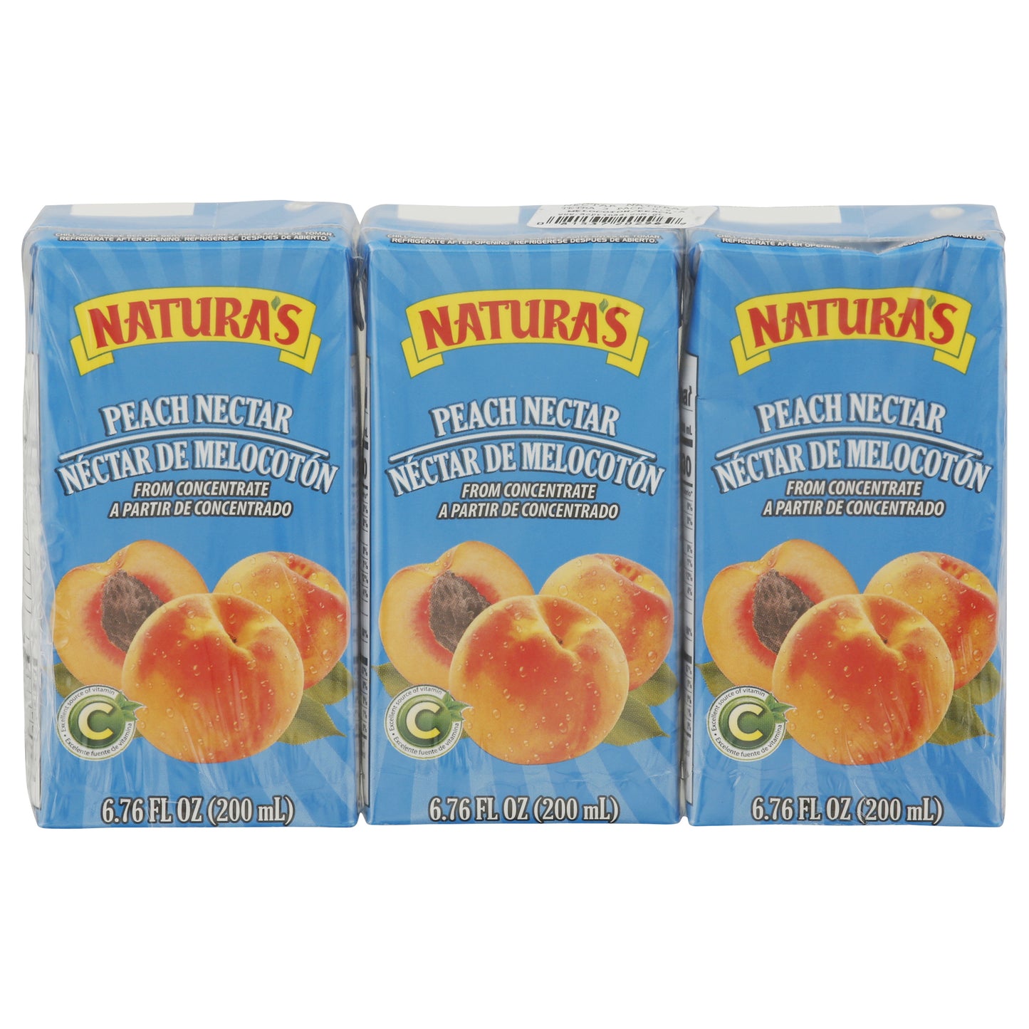 Natura's Peach Nectar Juice Carton 3 - 6.76 fl oz Carton