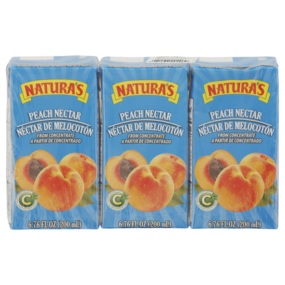 Natura's Peach Nectar Juice Carton 3 - 6.76 fl oz Carton