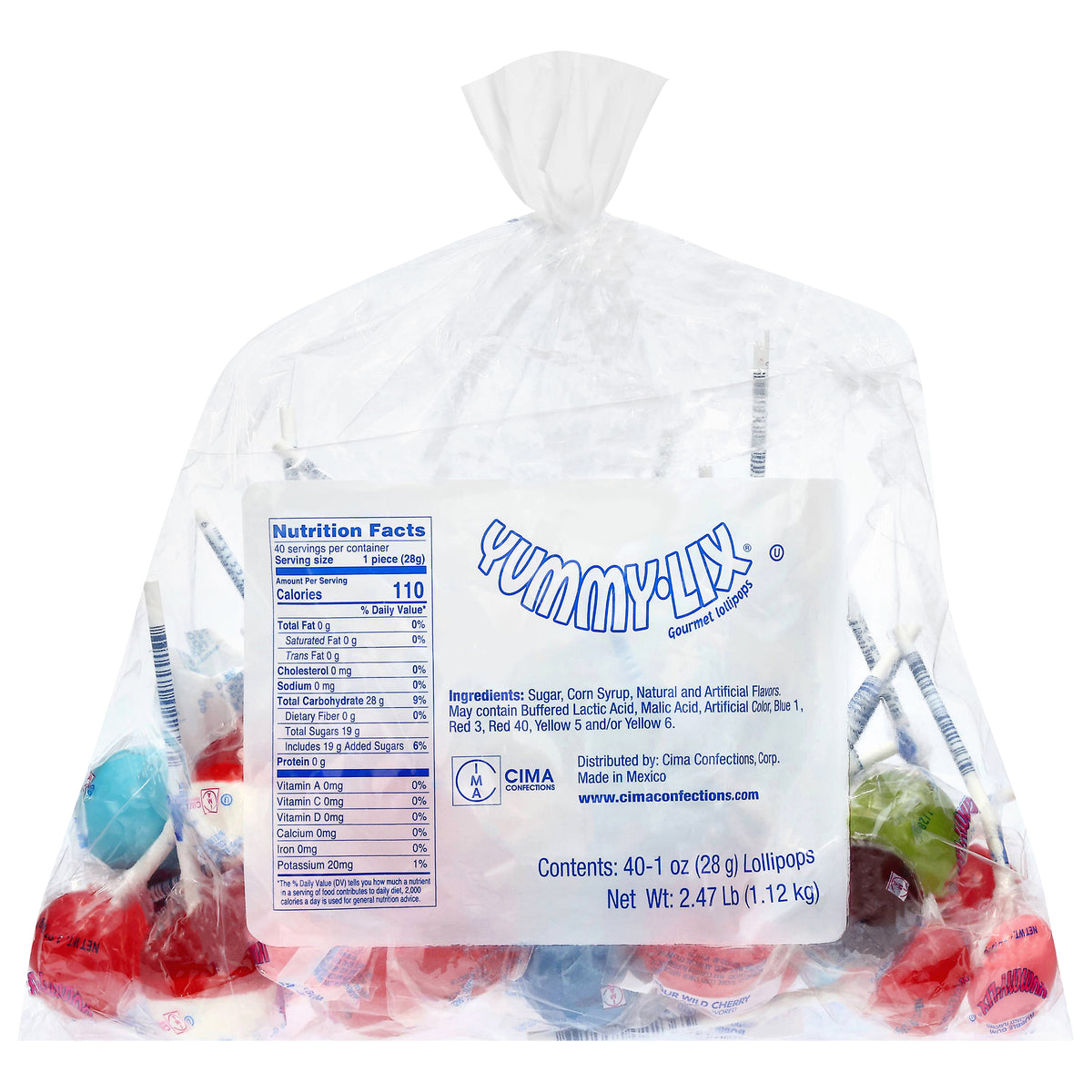 Yummy Lix Gourmet Assorted Lollipops 40 - 1 oz Lollipops