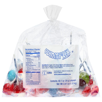 Yummy Lix Gourmet Assorted Lollipops 40 - 1 oz Lollipops